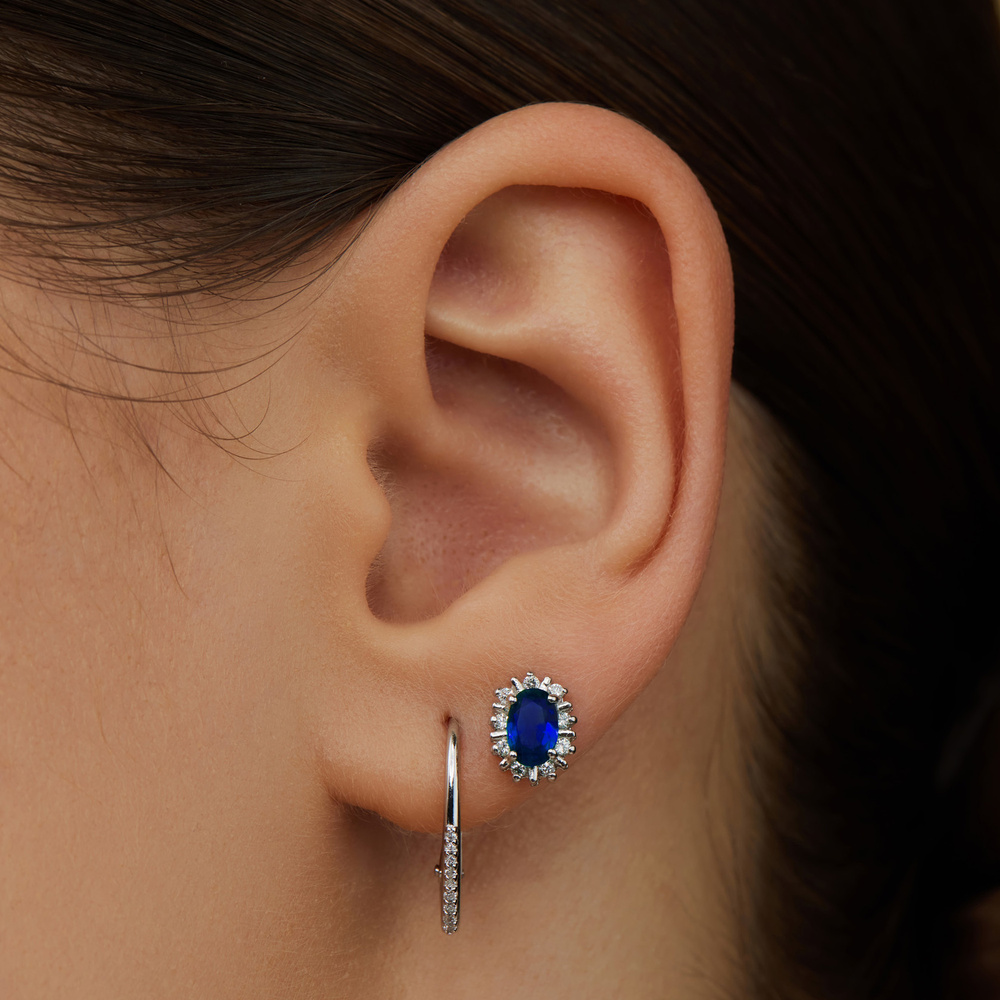 Parte Di Me Mia Colore Azure clous d'oreilles en argent sterling 925 Boucles d'oreilles