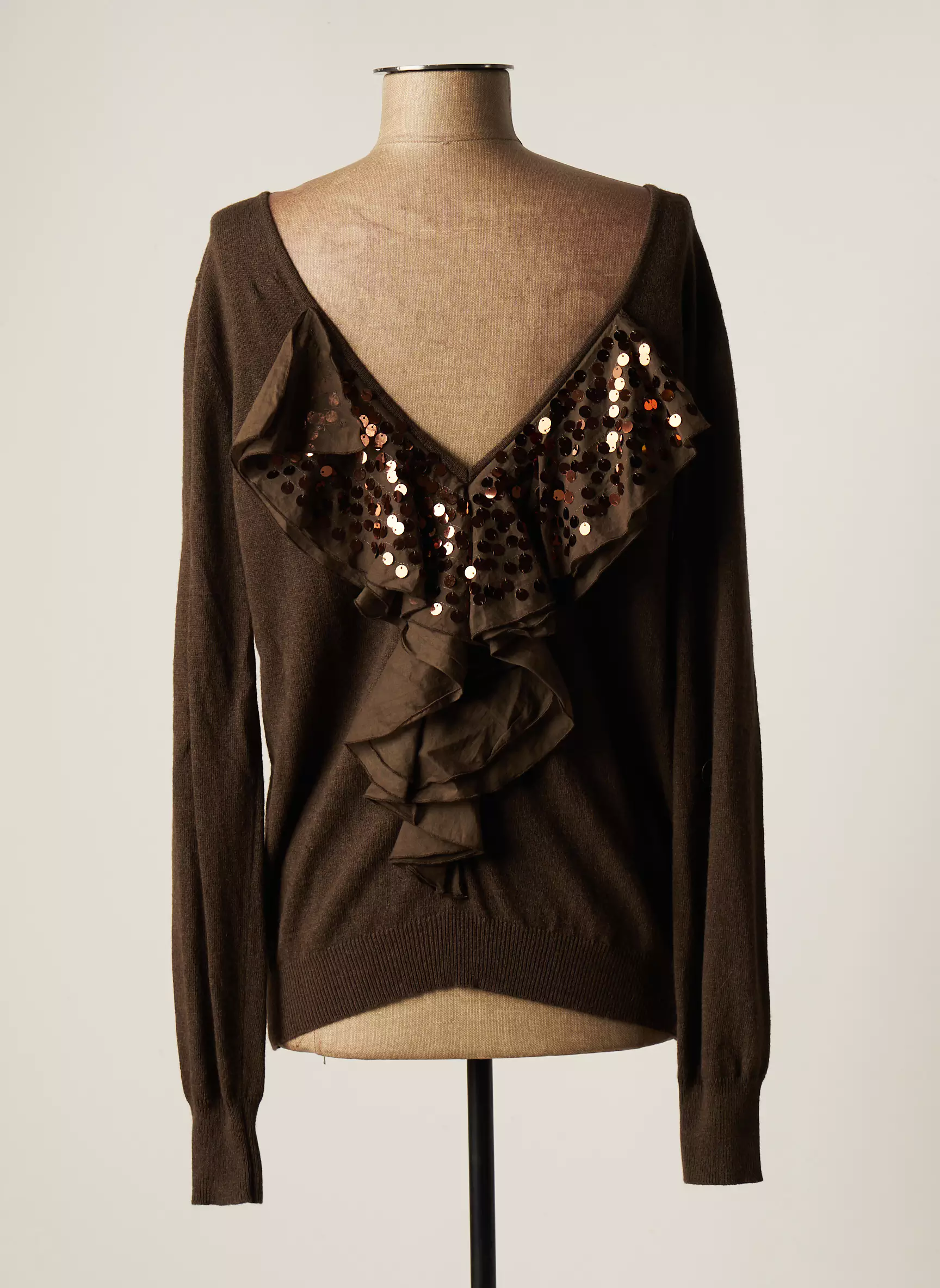 Manila Grace Pulls Femme couleur marron