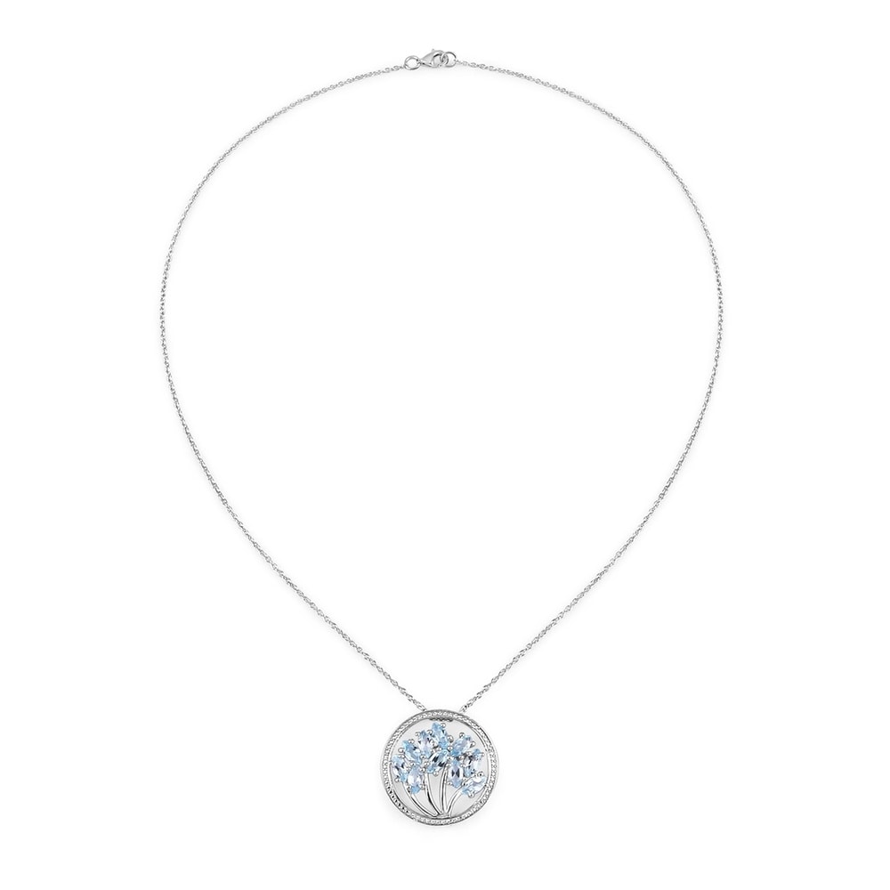 Rafaela Donata Chaîne Tree of Life Argent sterling Topaz bleu en Argent Bijoux