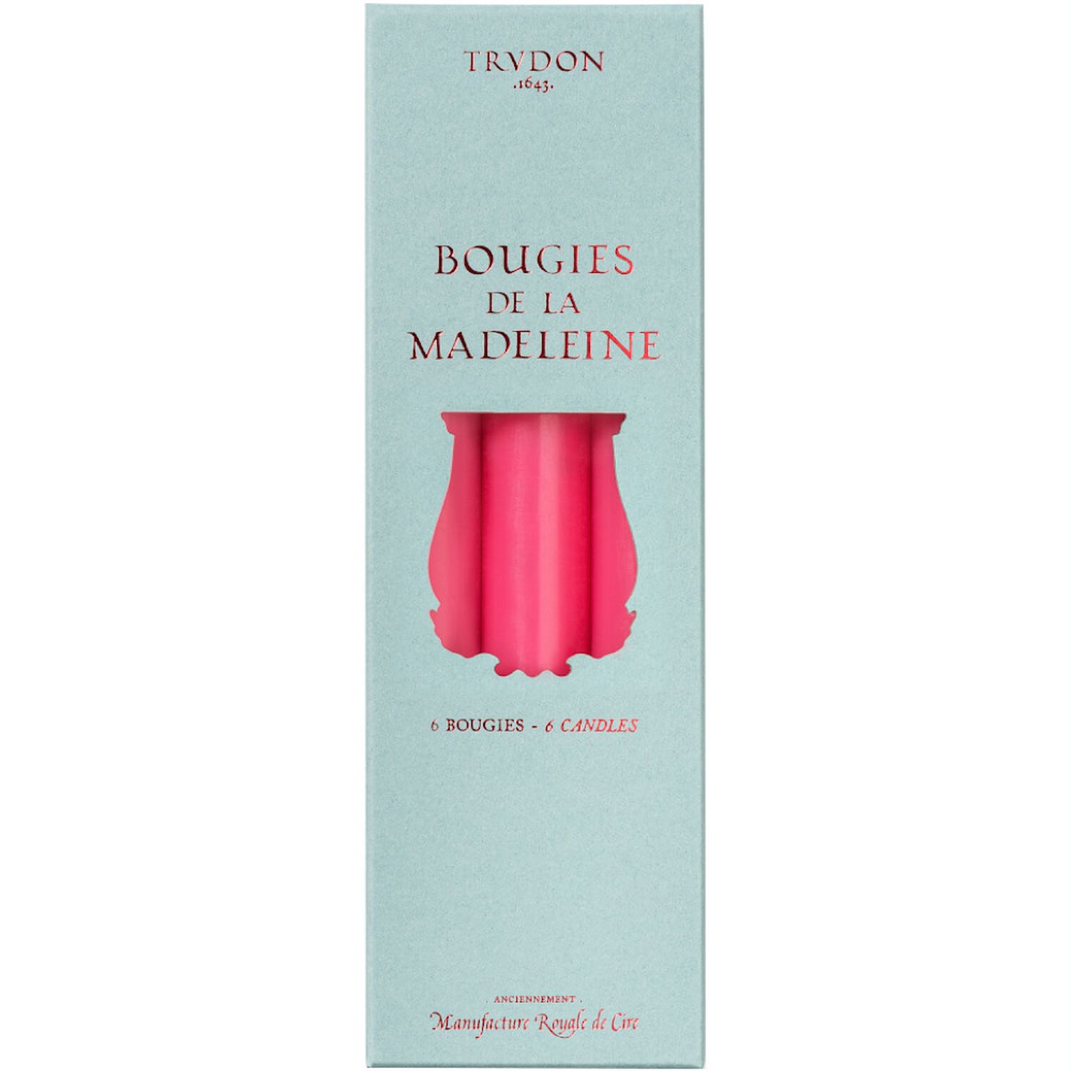 Trudon Bougies de la Madeleine Chandelles Fuschia x6