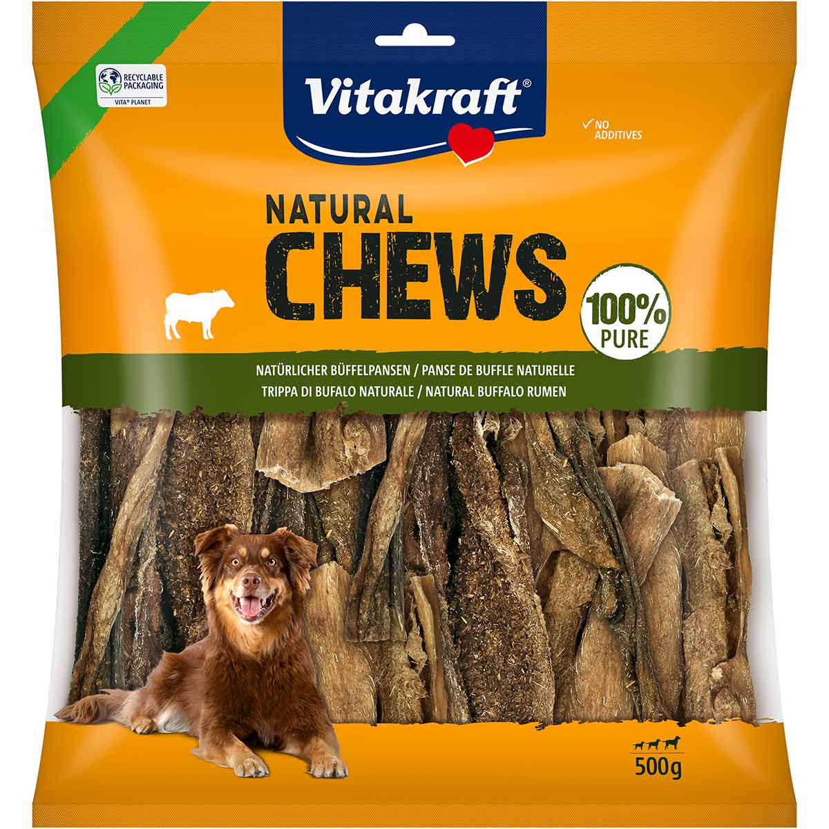 Vitakraft Natural Chews pure Büffelpansen 500g bei ZooRoyal