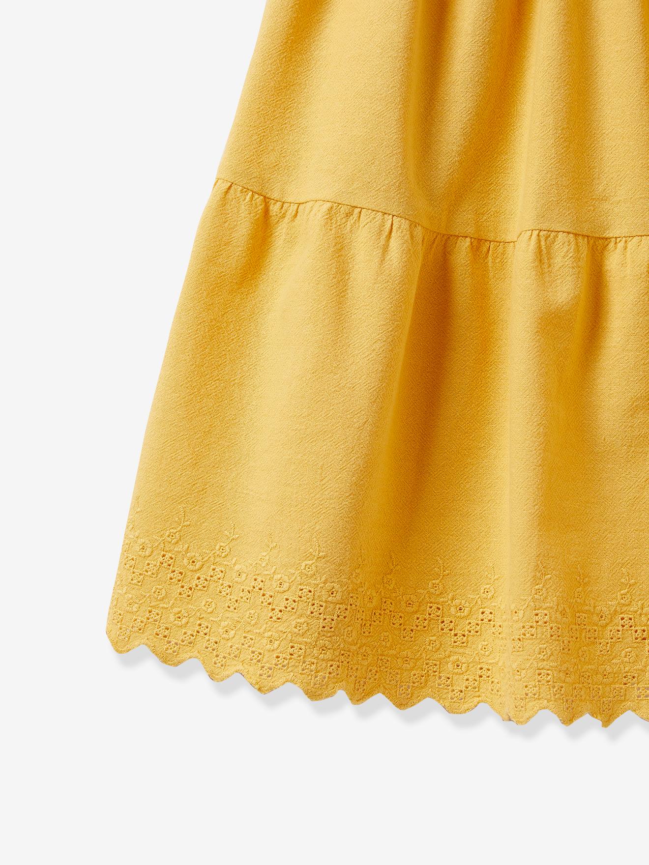 Jupon brodé Fille CYRILLUS jaune ocre