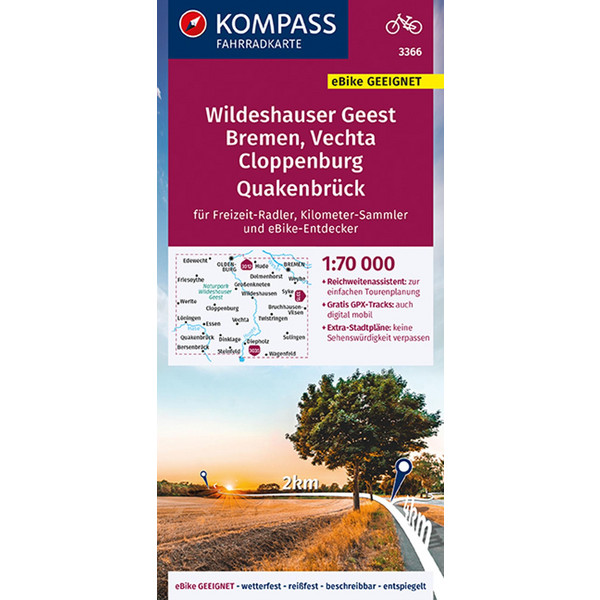 KOMPASS FAHRRADKARTE WILDESHAUSER GEEST - VECHTA