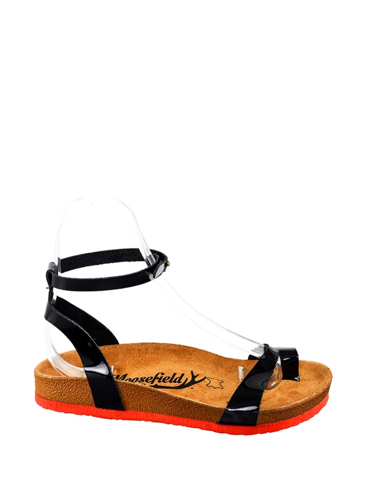 Moosefield Leder-Sandalen in Schwarz günstig kaufen