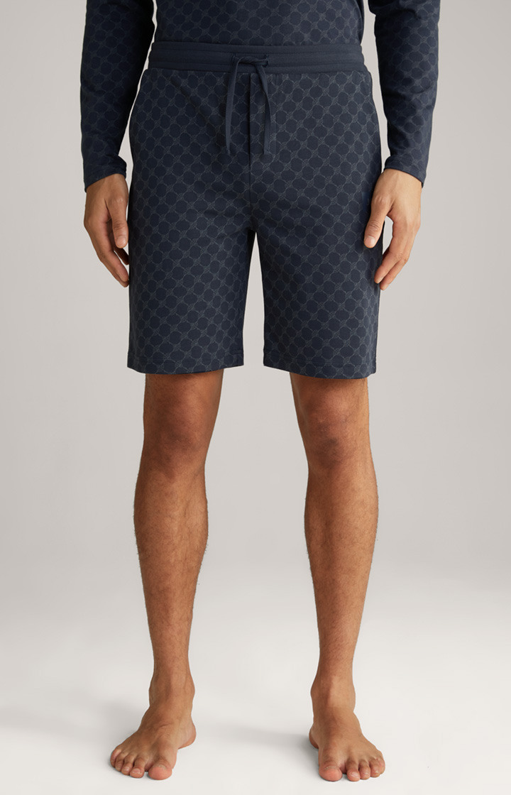 Loungewear Shorts in Navy gemustert