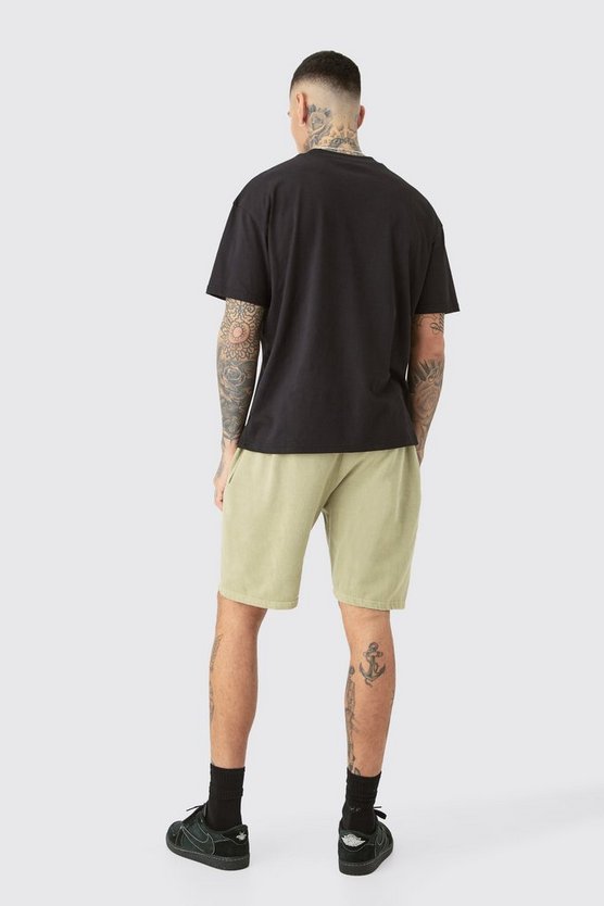 Tall lockere Jersey-Shorts mit Homme Graffiti-Print