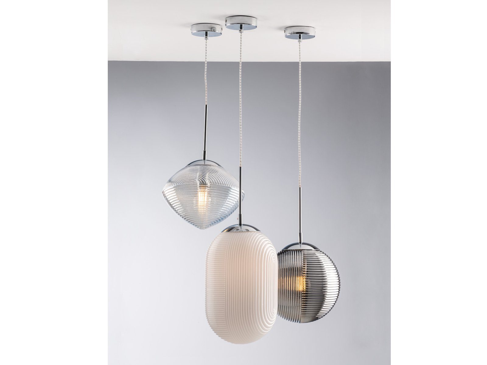 meineWunschleuchte LED Pendelleuchte, Dimmfunktion, LED wechselbar, Warmweiß, Designer Glas Lampenschirm über Esstisch & Kochinsel hängend, Ø 23cm