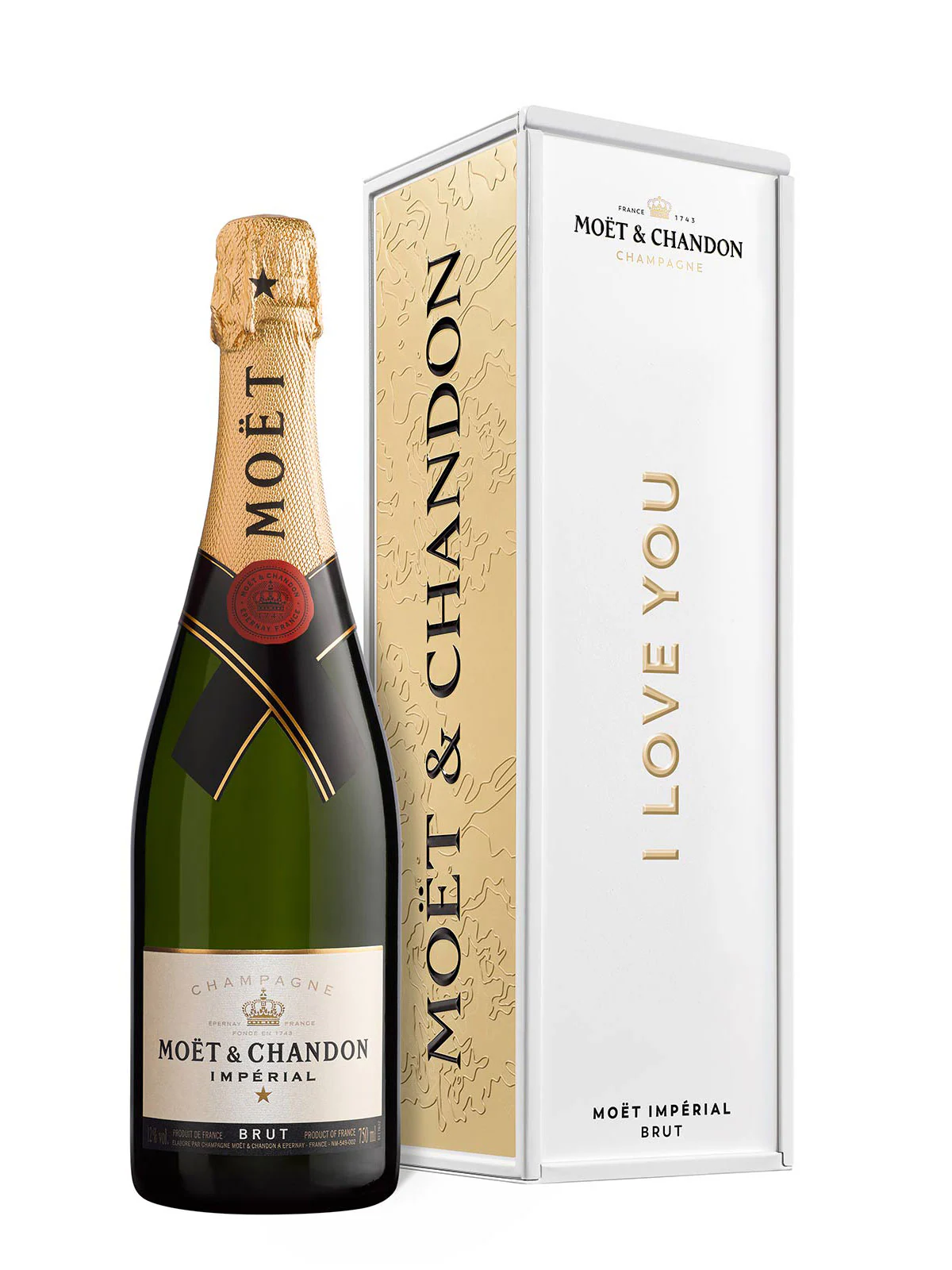 Moët & Chandon Imperial Brut in „I Love You“  Geschenkbox aus Metall