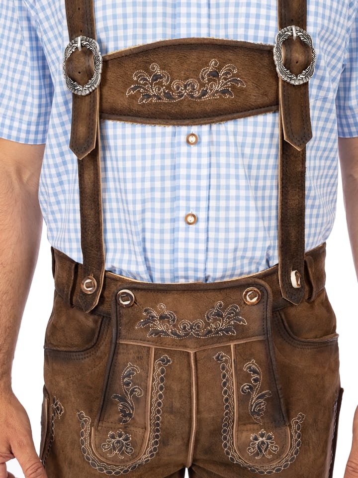 Gwandler Lederhose LUDWIG-gespeckt in hellbraun günstig kaufen