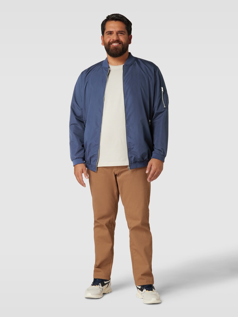 PLUS SIZE Bomberjacke mit Stehkragen Modell 'ERUSH' in marineblau