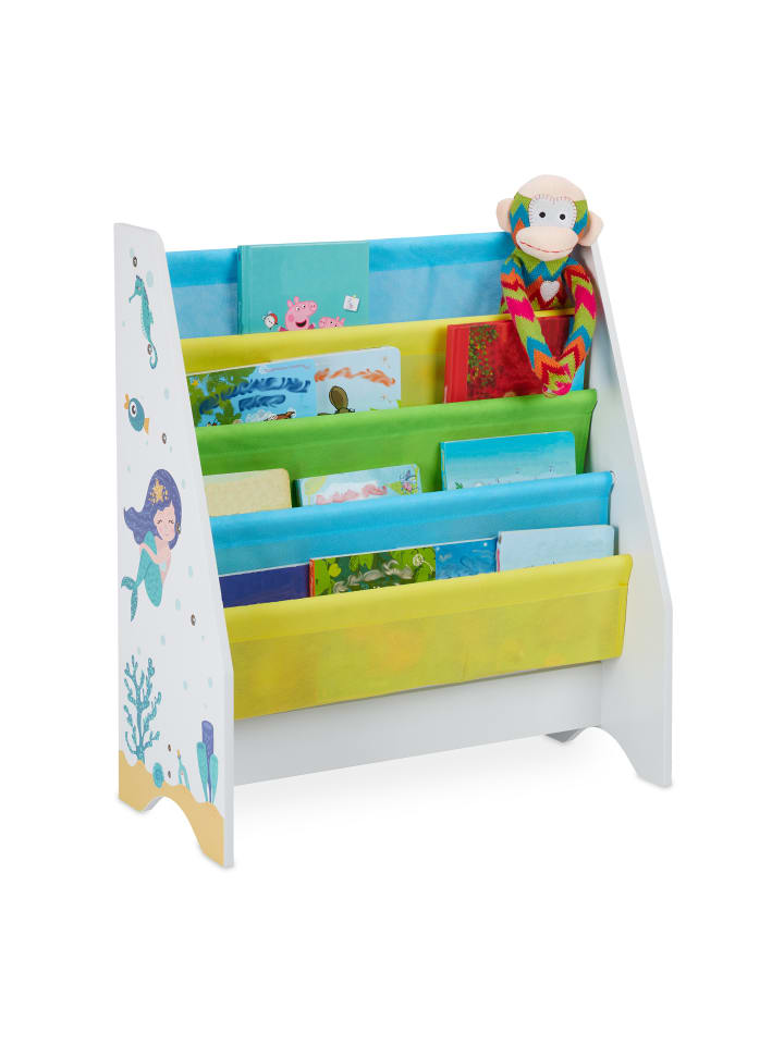 relaxdays Kinder Bücherregal Meerjungfrau in Bunt - (B)62 x (H)71 x (T)29 cm günstig kaufen onesize