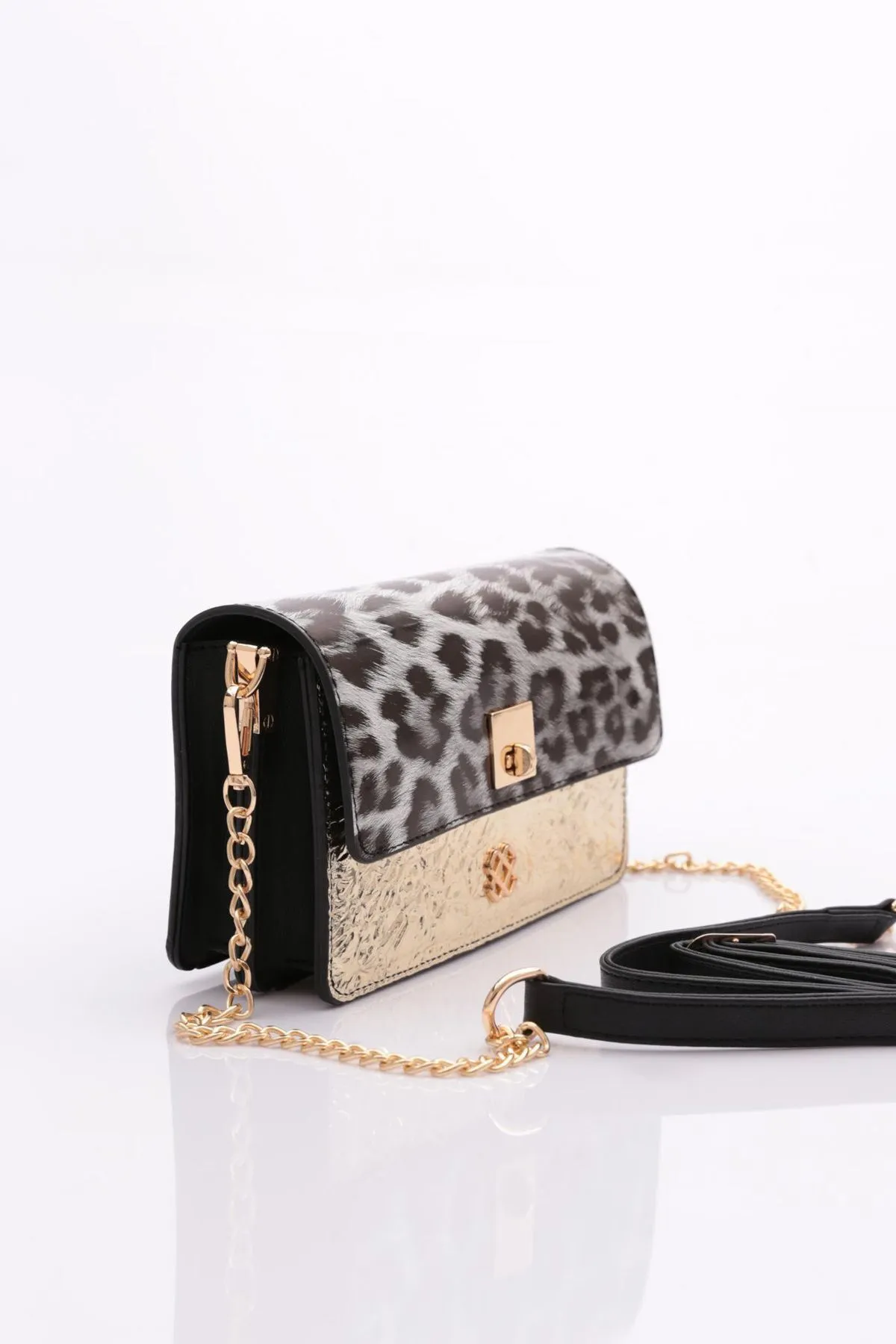 DGN  045 Mini Umhängetasche für Damen - Leopardenweiß
