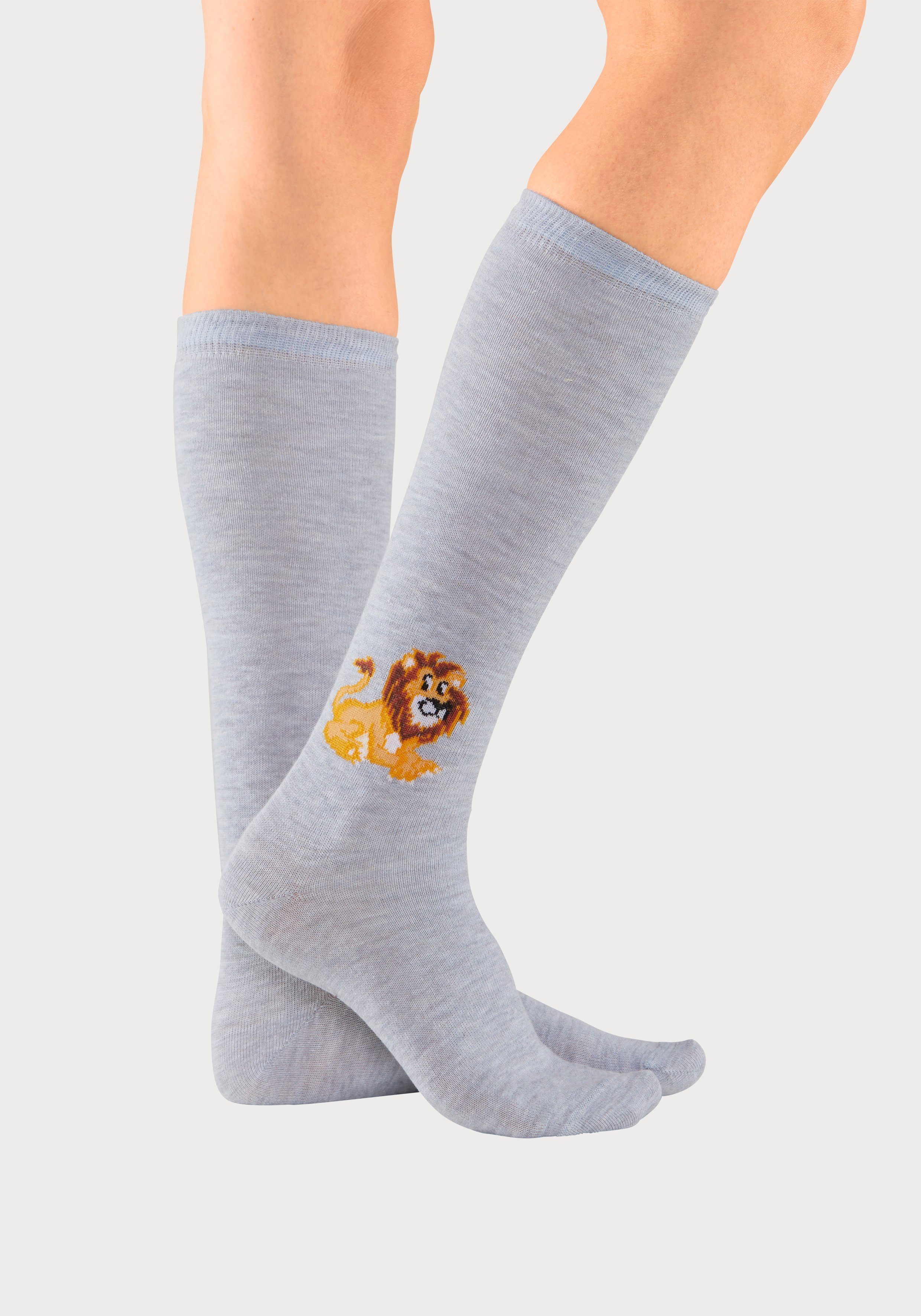 H.I.S Kniestrümpfe (5-Paar) mit eingestricktem Moriv