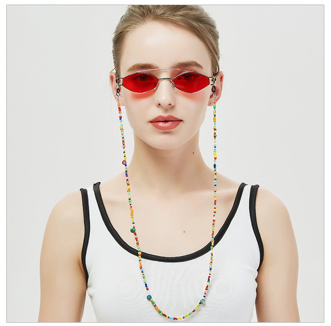 Deliana.makeup Brillenkette Brillenkette Einstellbare Gummi- mit Bunte Perlen
