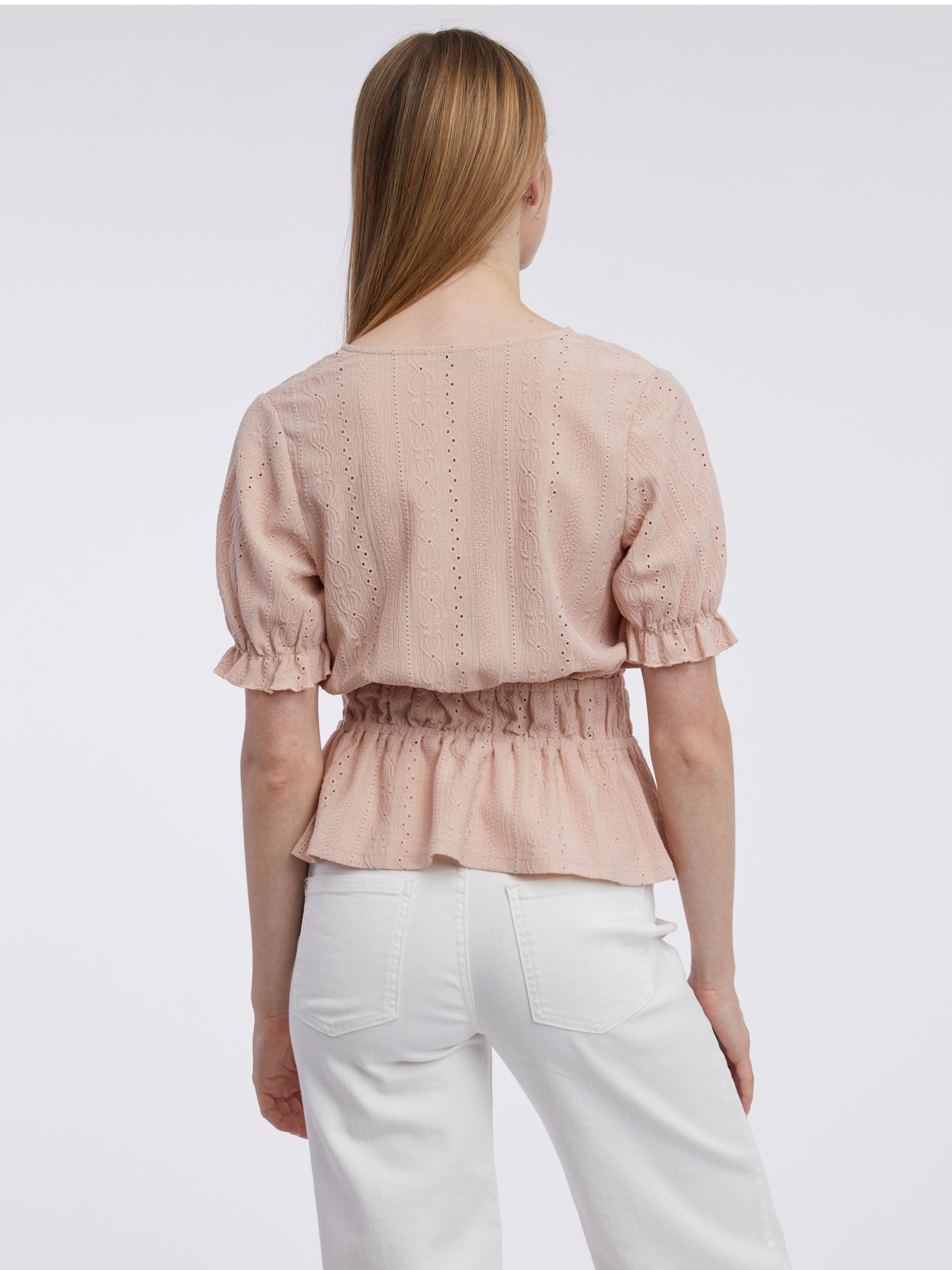 Hellrosa gemusterte Damenbluse ORSAY