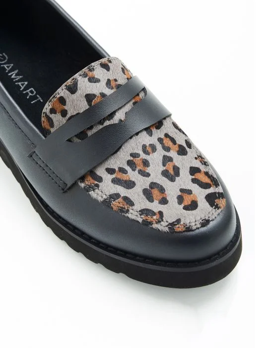 Mocassins imprimé léopard Thermolactyl