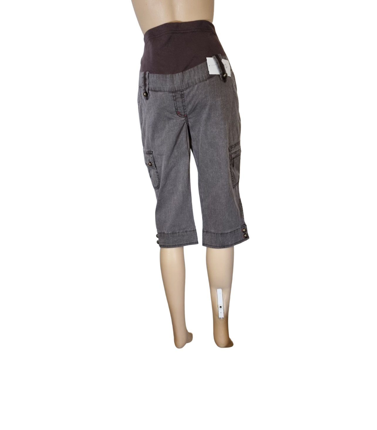 Bellezza Umstandshose GN-22675 grau-braun kurz