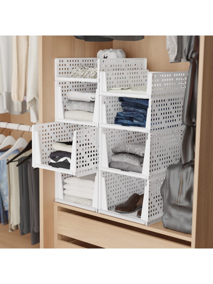 relaxdays 3 x Schrank Organizer in Weiß - (B)33,5 x (H)13 x (T)43,5 cm günstig kaufen onesize