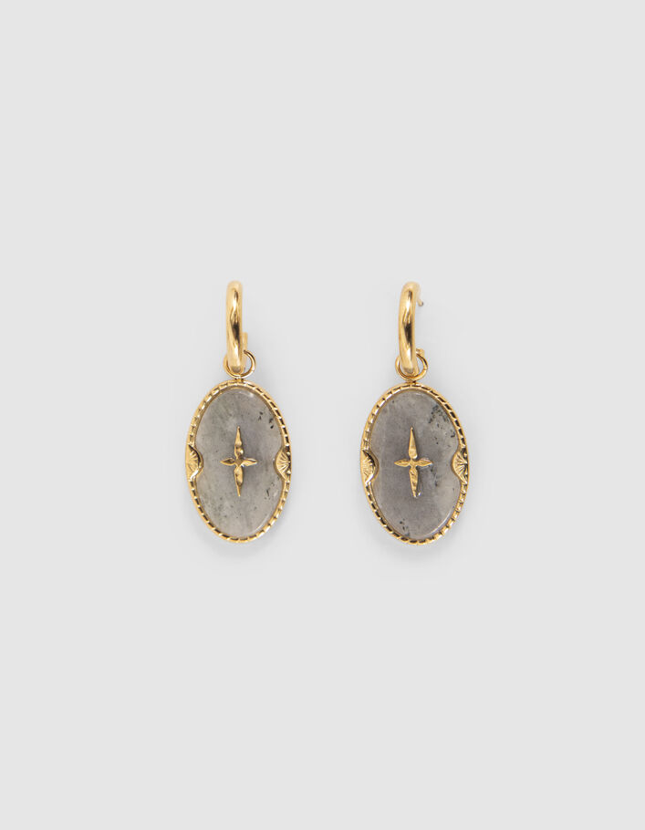 Boucles d'oreilles médaillons avec croix Femme