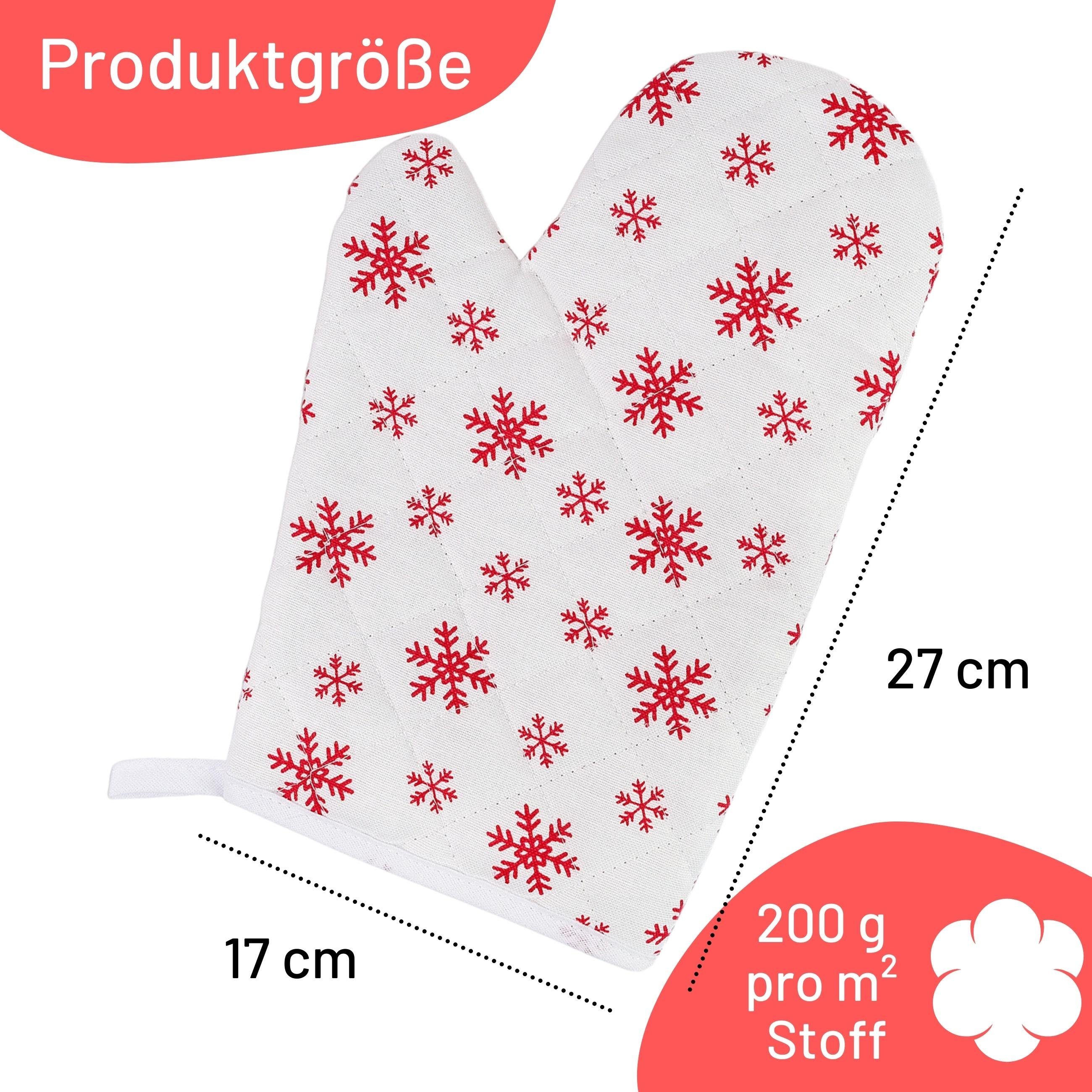 Parpalinam Topfhandschuhe Ofenhandschuhe 2er Set Weihnachten Hitzebeständig, Pures Baumwollgefühl, ohne Silikon