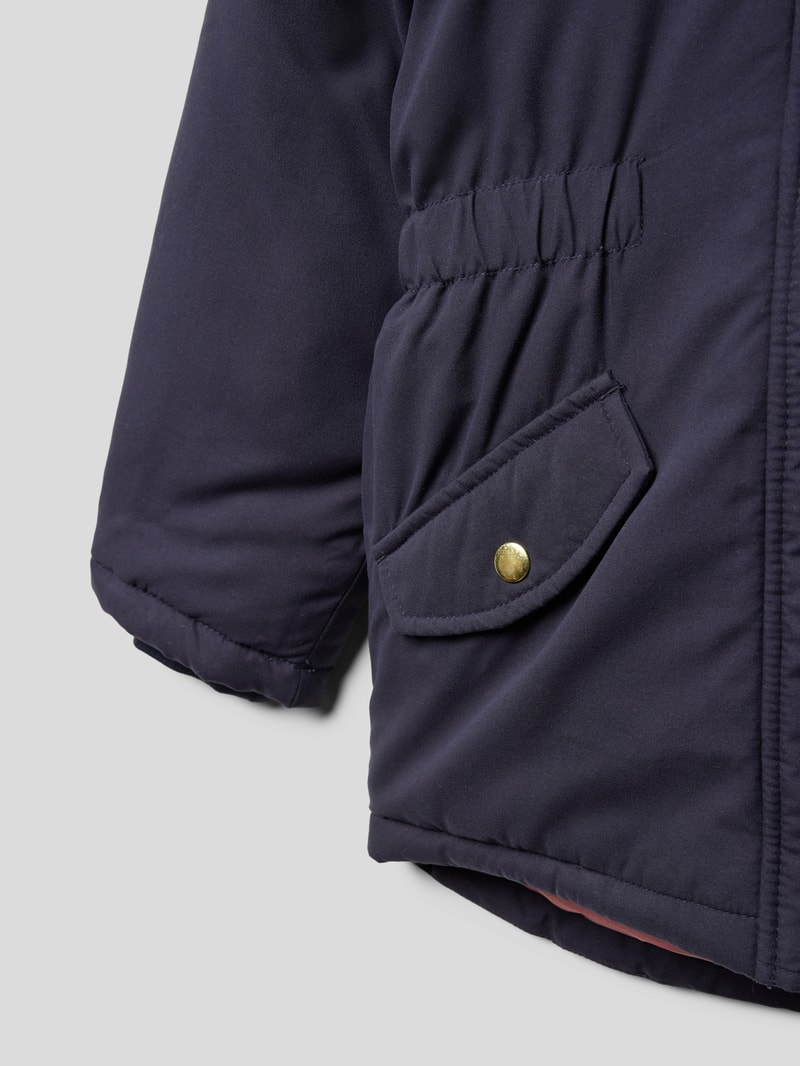 Parka mit Druckknopftaschen Modell 'Marlin' in blau