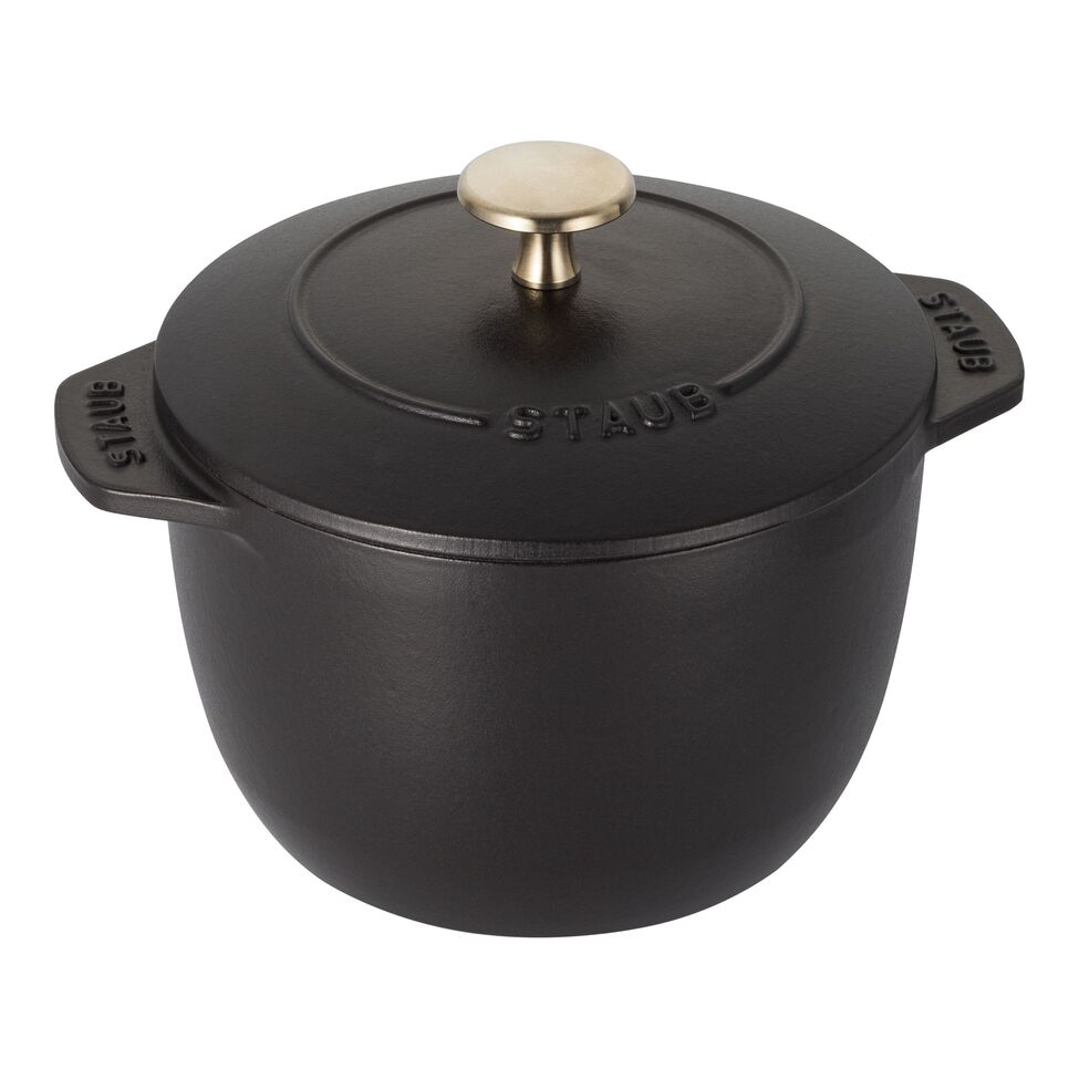 Reis-Cocotte 16 cm, rund, Schwarz, Gusseisen