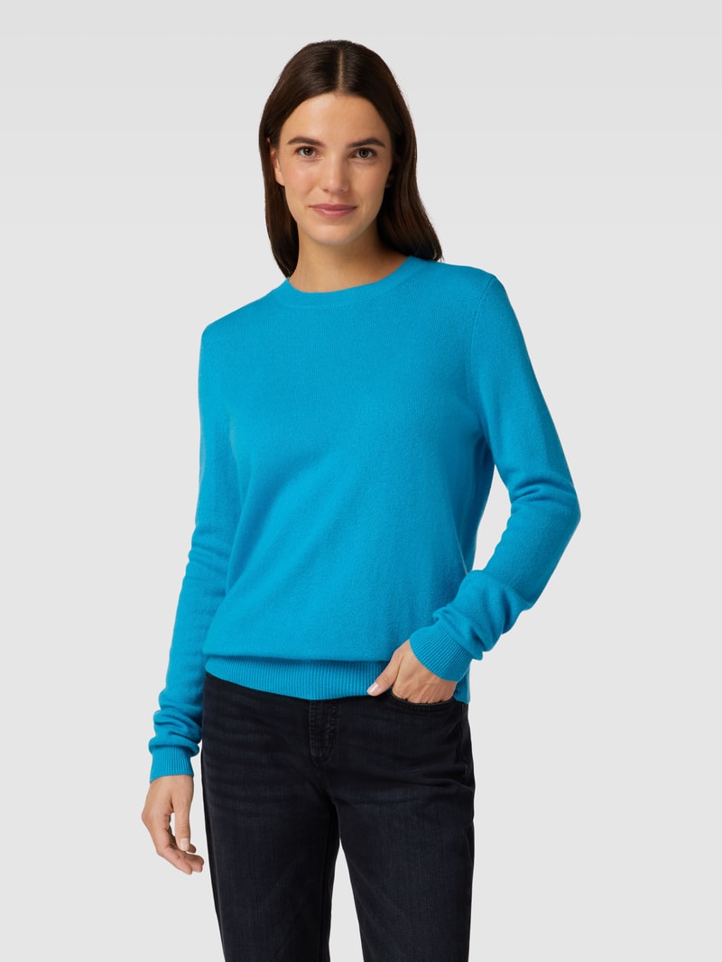 Kaschmirpullover in melierter Optik in himmelblau