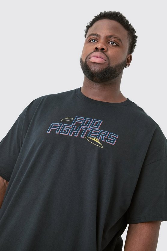 Plus Oversize T-Shirt mit lizenziertem Foo Fighters Print