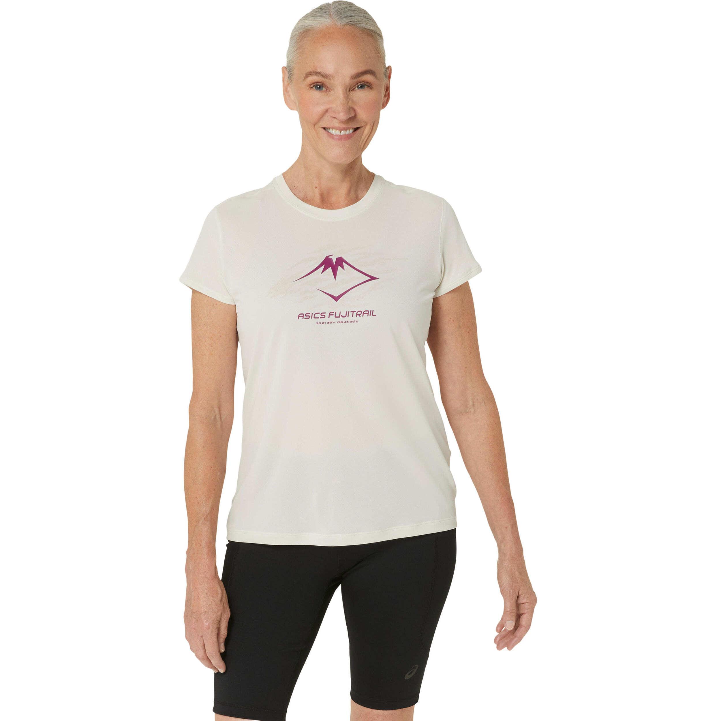 Fujitrail Logo Laufshirt Damen - Creme