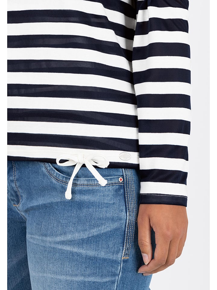 Timezone Pullover in Dunkelblau/ Weiß günstig kaufen