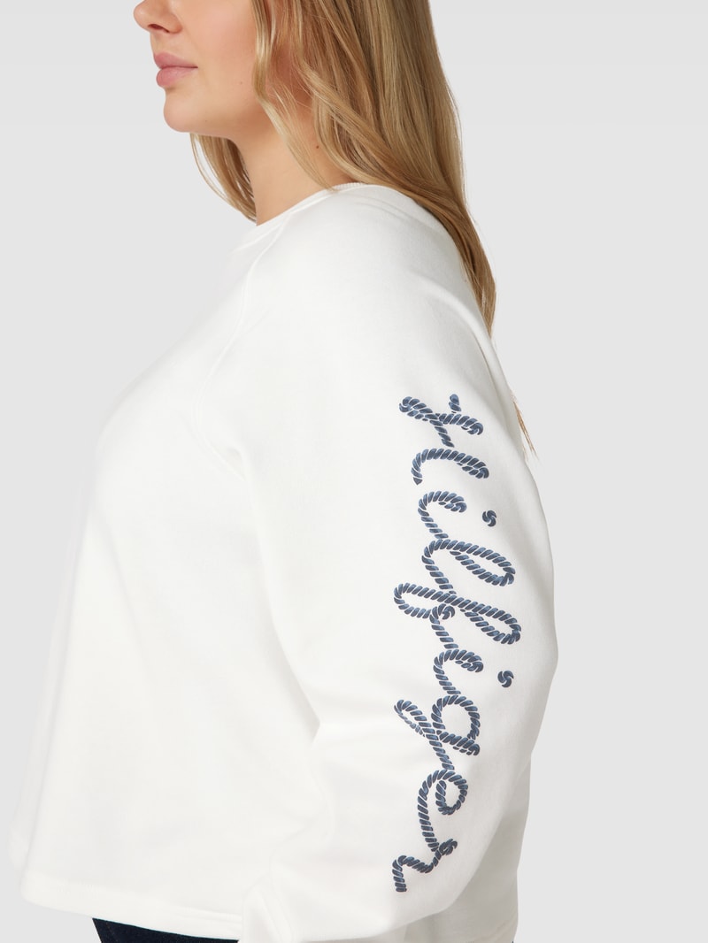 PLUS SIZE Sweatshirt mit Label-Details in ecru