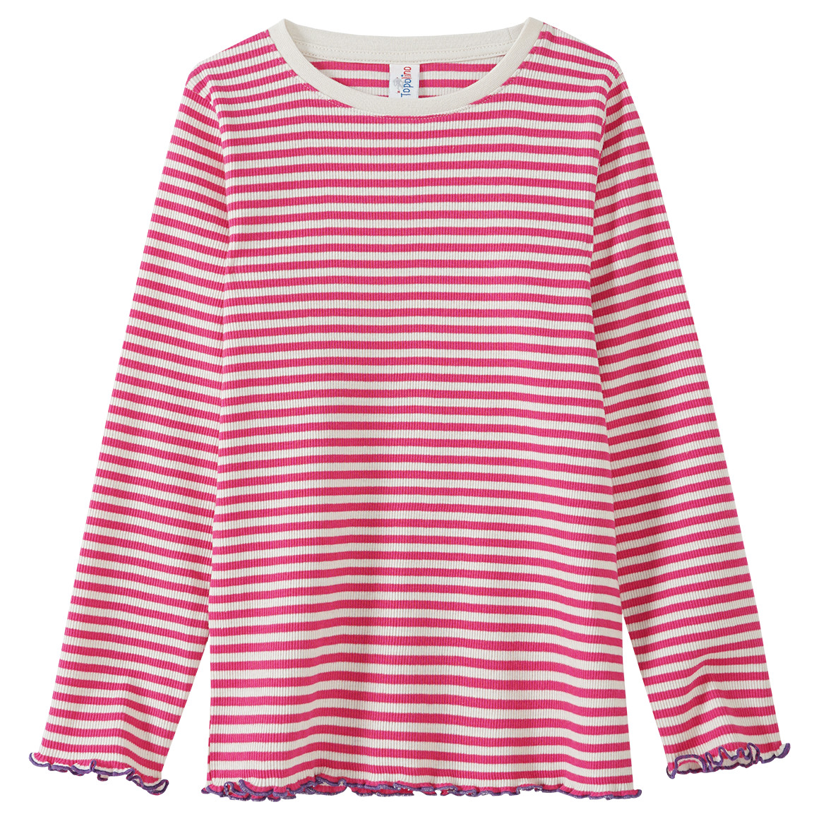 Mädchen Langarmshirt in Rippqualität