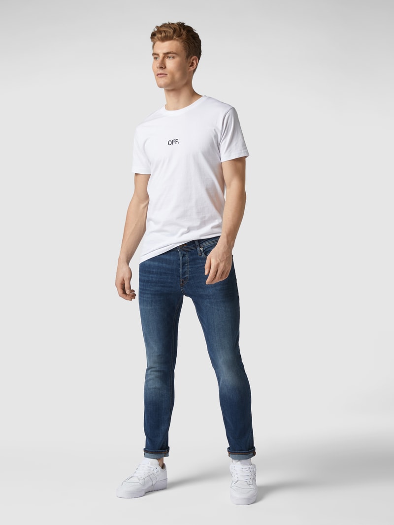 Stone Washed Slim Fit Jeans in jeans
