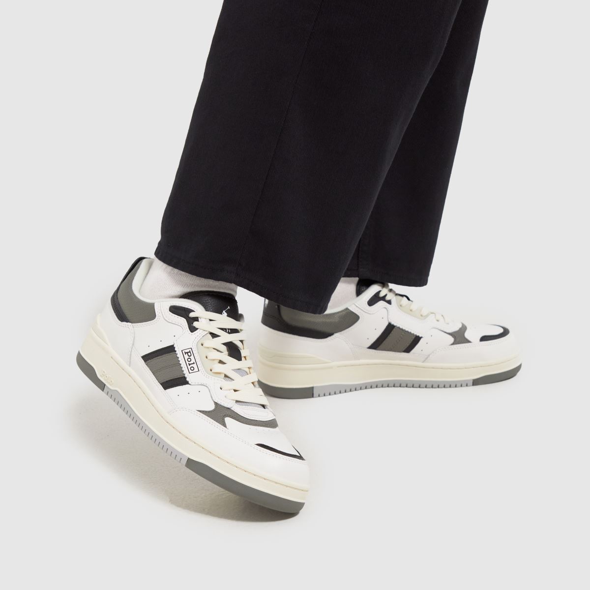 Polo Ralph Lauren – Masters Sport – Vita och grå sneakers