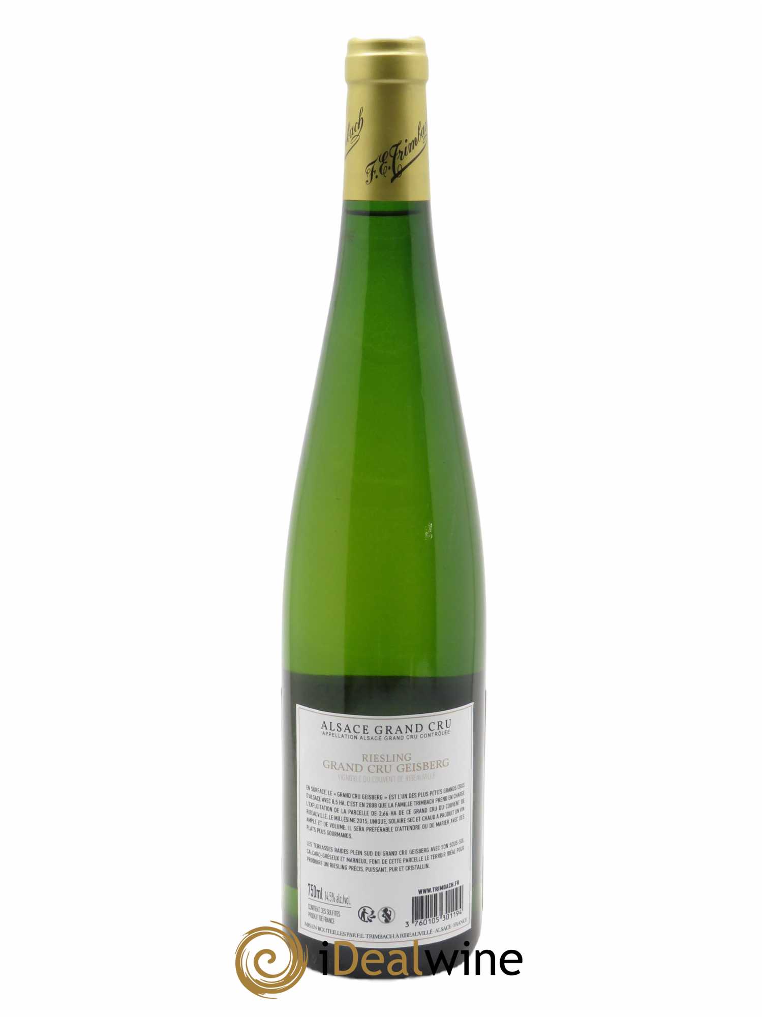 Riesling Grand Cru Geisberg Grand cru Trimbach (Domaine)  2015 - Lot de 1 Bouteille