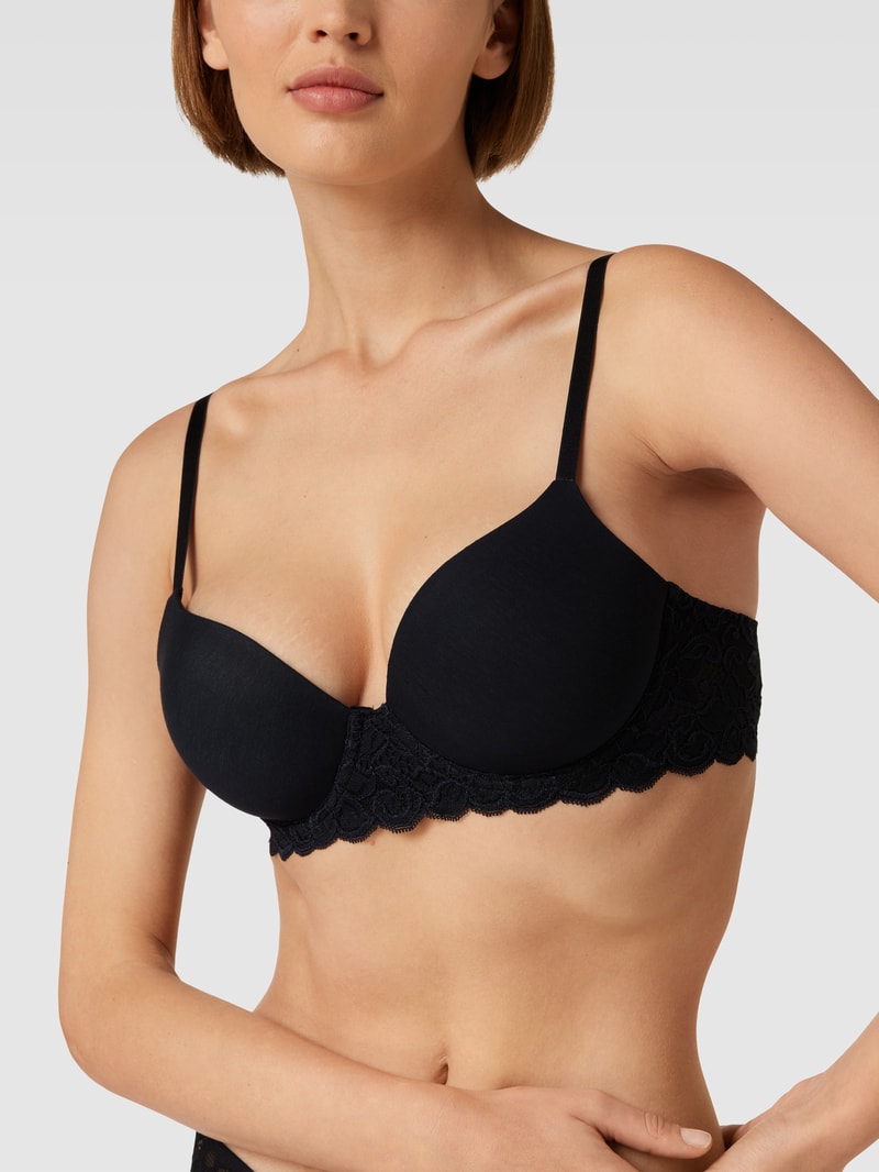 Schalen-BH mit Spitzeneinsatz Modell Moments in schwarz