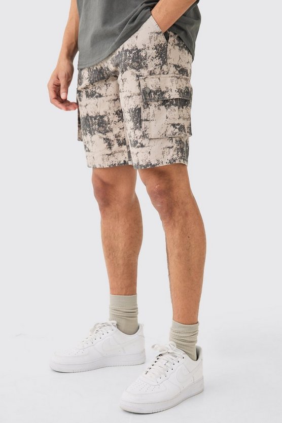Lockere Camouflage Cargo-Shorts