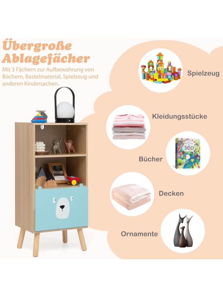 COSTWAY Bücherregal 3 Ebenen in Gelb günstig kaufen 85 cm