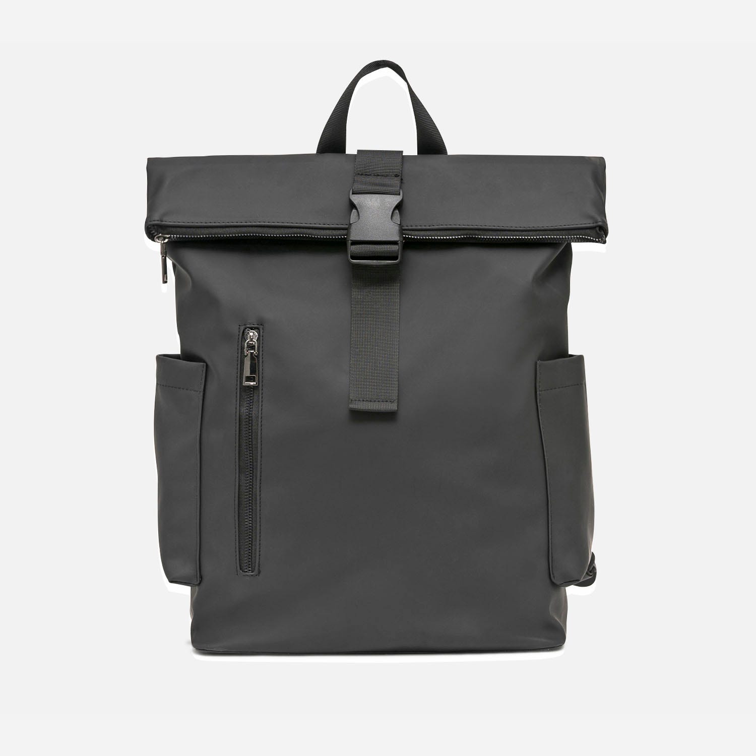 Sac à dos noir enduit mat