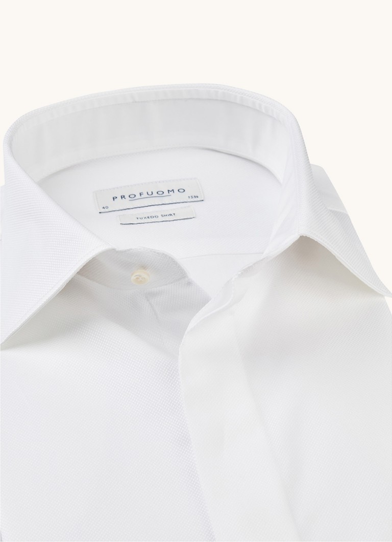 Profuomo majica za pušenje slim fit u bijeloj boji