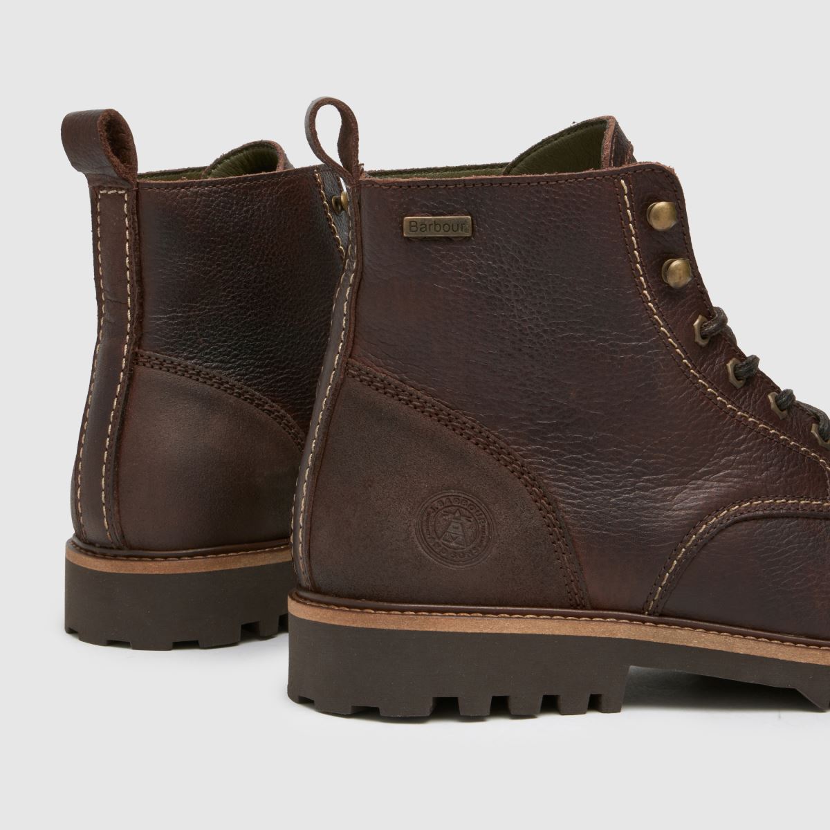 Barbour – Mörkbruna derbystövlar med foggy-mönster