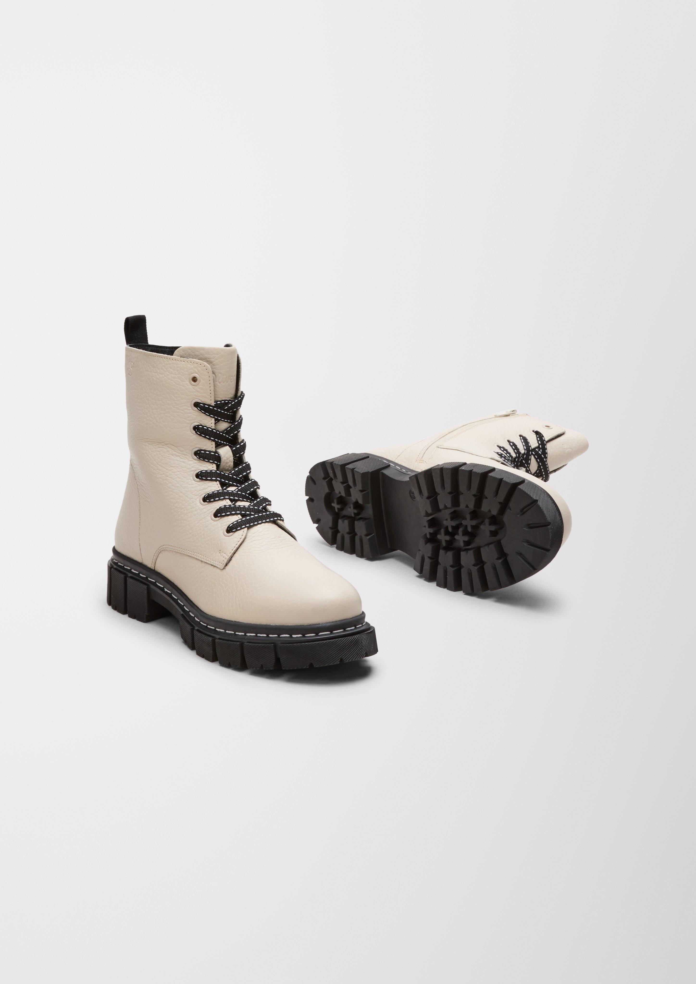 Gefütterte Lederboots  6006607-109