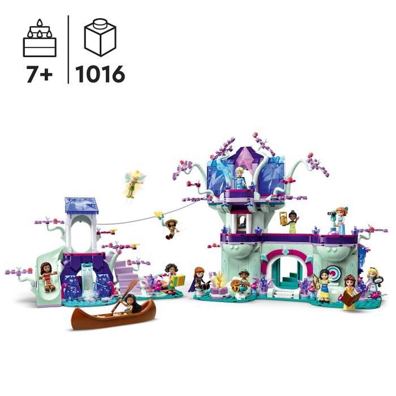 LEGO® DS 43215 La Cabane Enchantée dans l’Arbre, avec 13 Mini-Poupées dont Princesse Jasmine et Elsa bleu