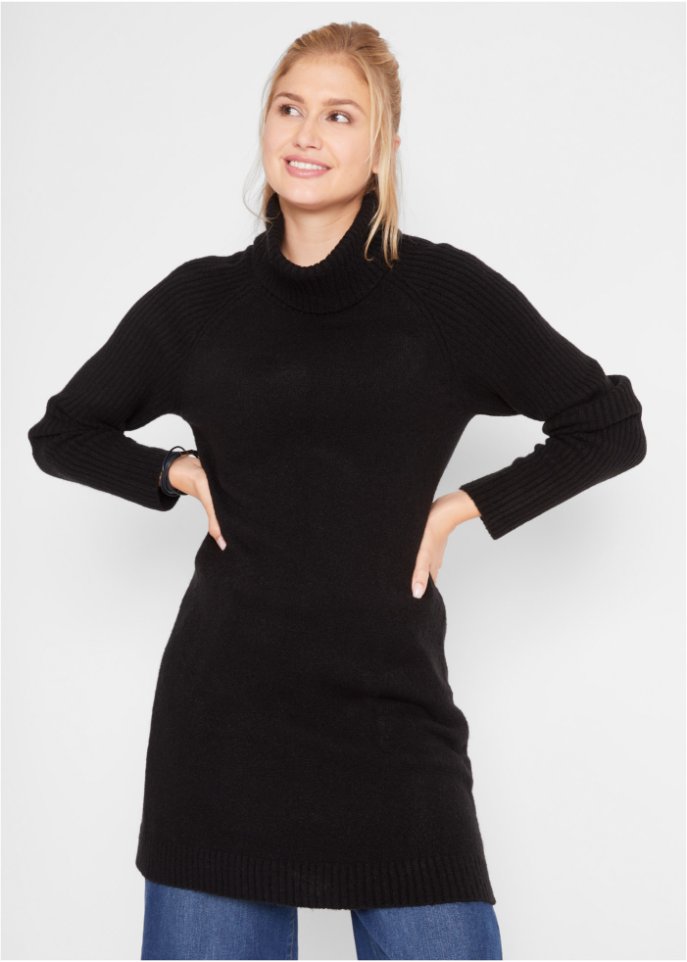 Longpullover mit Rollkragen