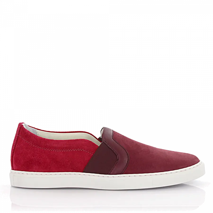 Lanvin - Slip-on Sneaker Leder Veloursleder rot - rot