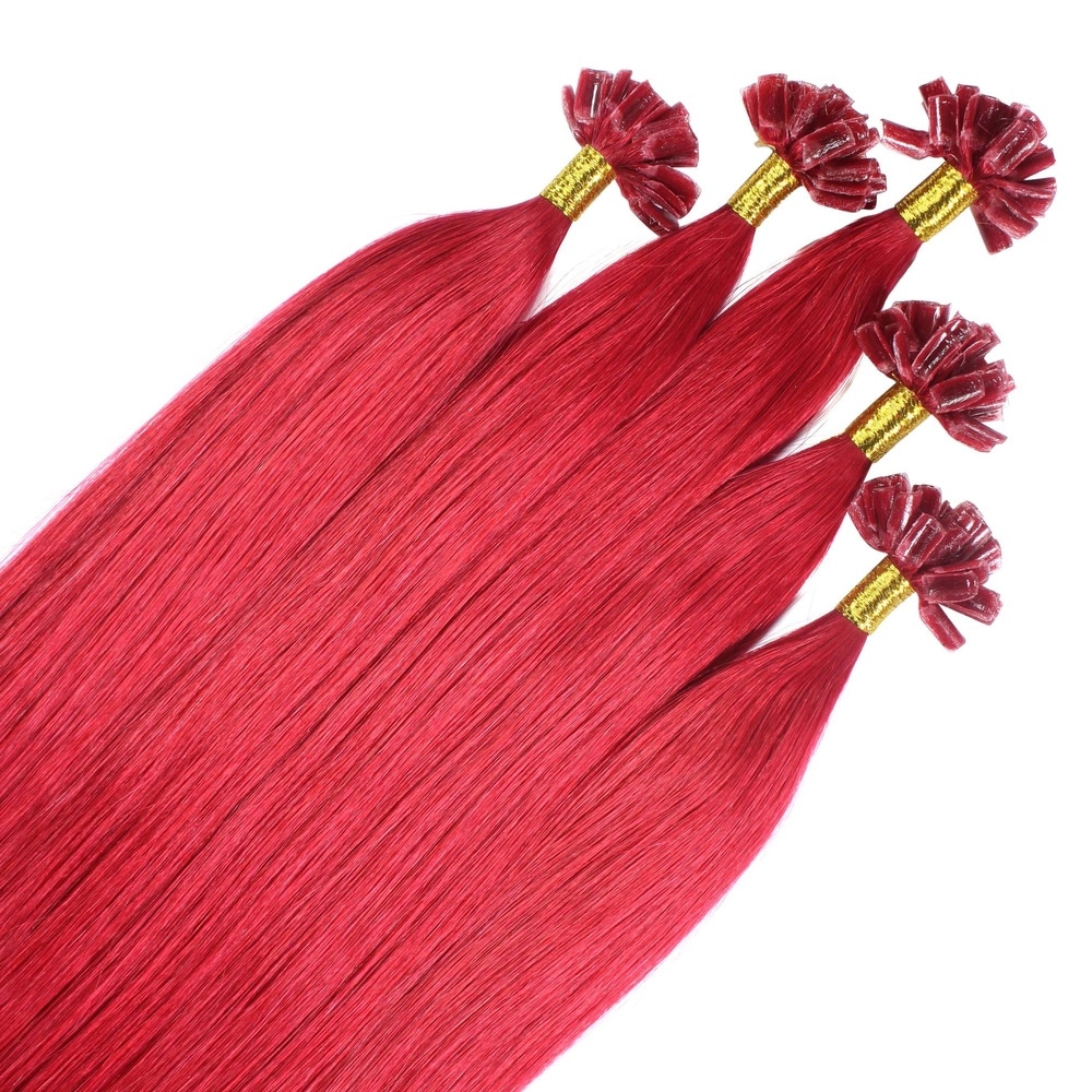 hair2heart Extensions à chaud Bonding Premium cheveux naturels #rouge 0.5g extensions