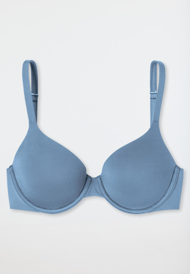 Schalen-BH mit Bügel und gleitenden Cups blaugrau - Unique Micro