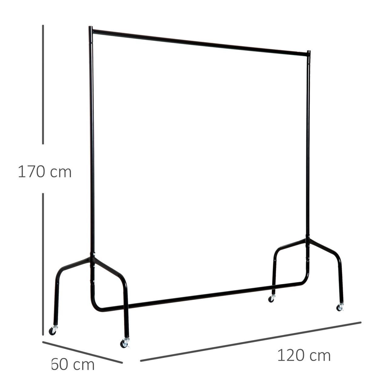 HOMCOM Kleiderständer Garderobenständer Kleiderwagen Rollgarderobe aus Metall