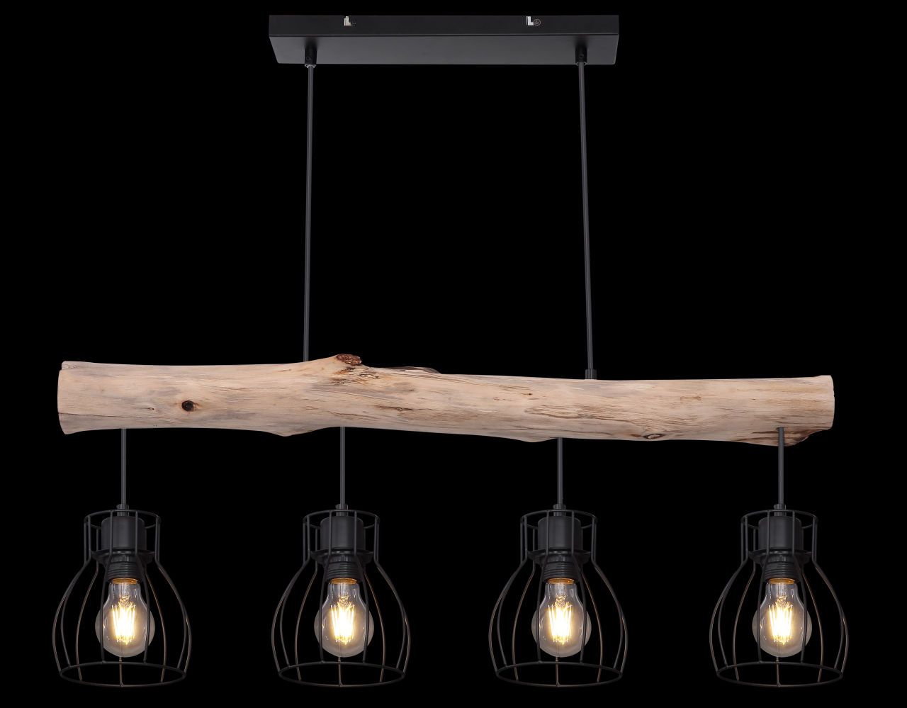 Globo Lighting - MINA - Hängeleuchte Metall schwarz, 4x E27