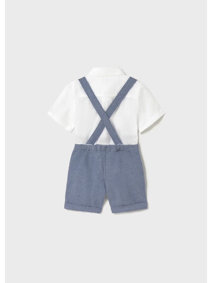 Mayoral Sommerset Hemd mit Fliege & Bermuda in blau günstig kaufen